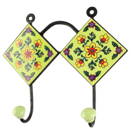 Tiny Flower Ceramic Tile Wall Hook